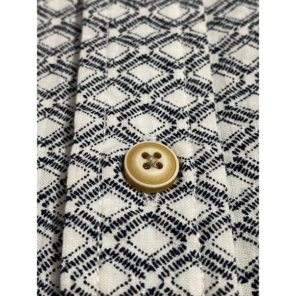 ROWM Men’s Button-Up Shirt Size 4XB, Black & White Diamond Pattern Short Sleeve - Picture 8 of 9